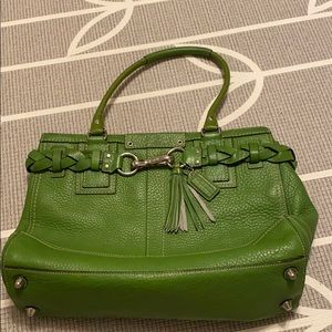 Avocado / Lime Green Coach Leather Bag